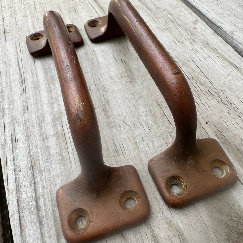 Rustic antique vintage solid brass drawer pulls